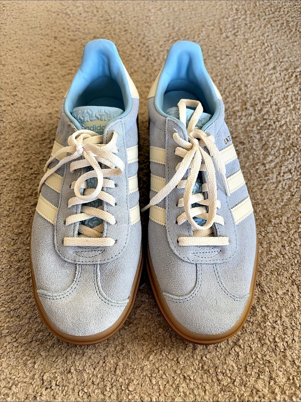 adidas Gazelle Indoor Blue & White US 8.5 Like New